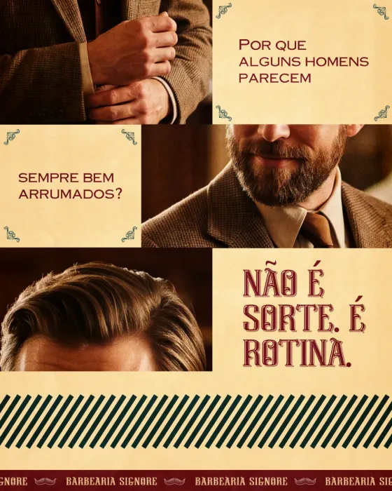Peça de social media produzida pela Domos para Barbearia Signore