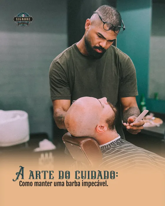 Peça de social media produzida pela Domos para Barbearia Signore