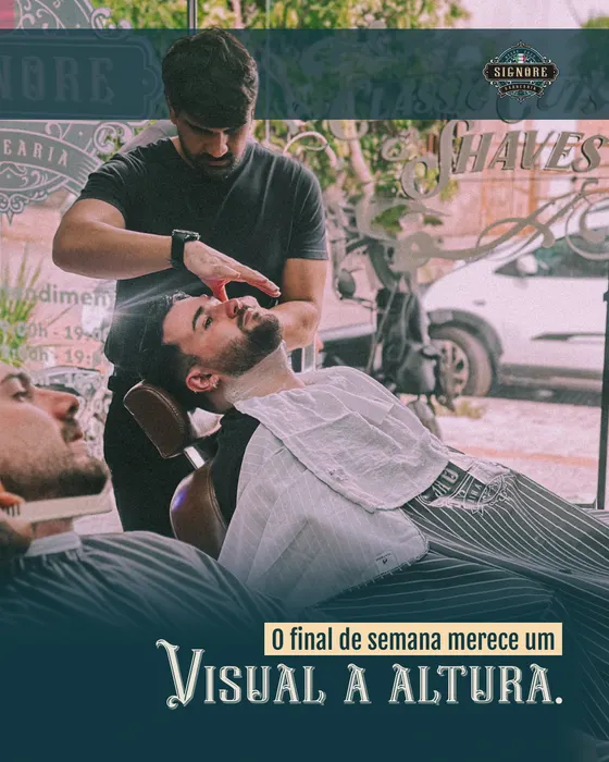 Peça de social media produzida pela Domos para Barbearia Signore