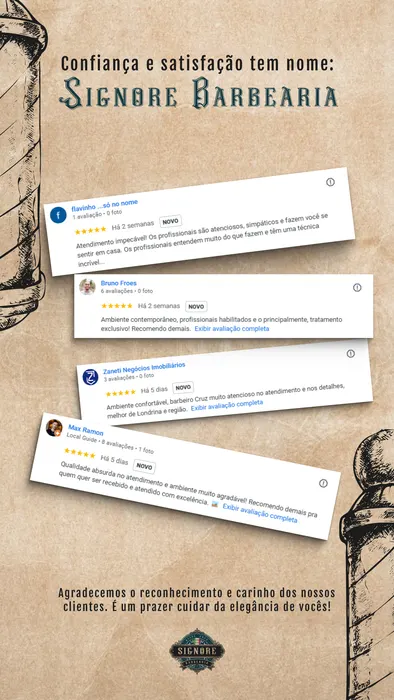 Peça de social media produzida pela Domos para Barbearia Signore