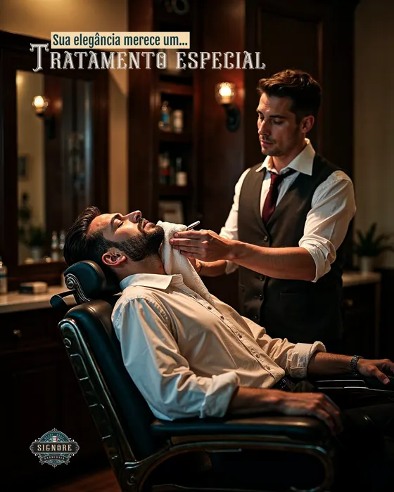 Peça de social media produzida pela Domos para Barbearia Signore