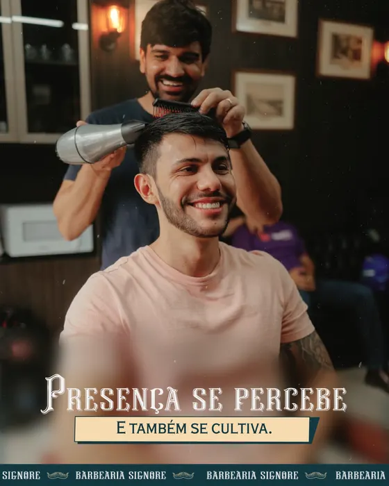 Peça de social media produzida pela Domos para Barbearia Signore