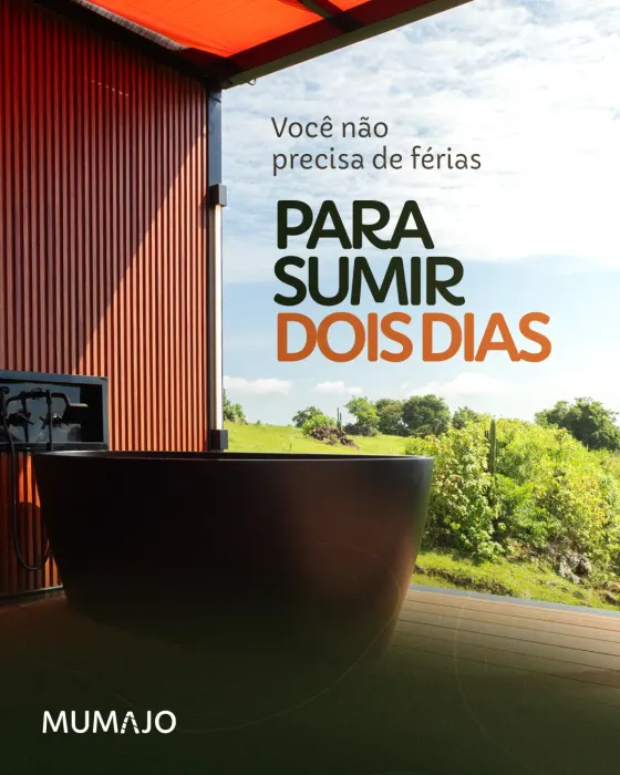 Peça de social media produzida pela Domos para Mumajo Cabanas
